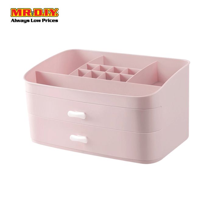 MR.DIY Plastic Compartment 2-Drawers Cosmetic Storage Box Set (32cm x ...