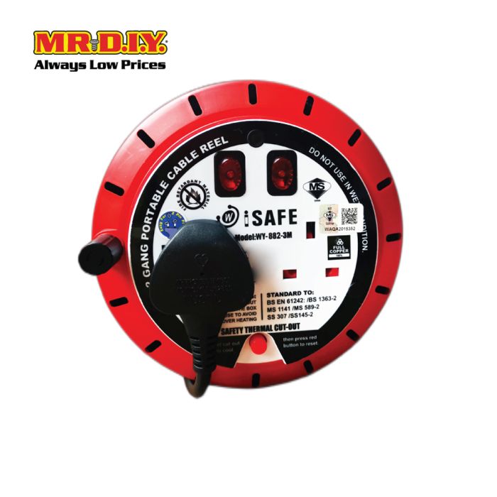 Cable Extension Reel 2 Gang 1.25mm (10m)