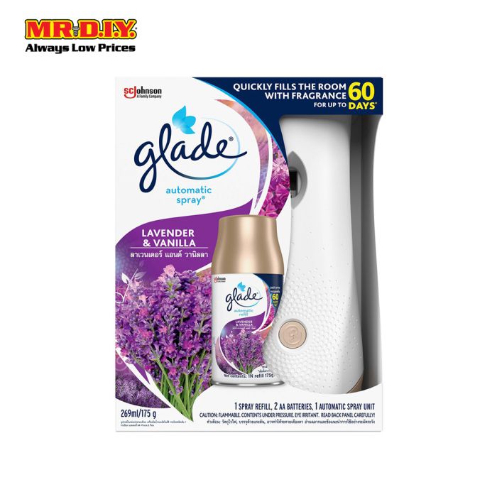 GLADE Automatic 3 in 1 Spray Lavender & Vanilla Starter Kit 175g