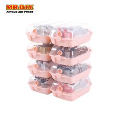 (MR.DIY) Medium Plastic Stackable Shoes Storage Box-Pink (8 pieces x 30.5cm)