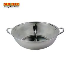 (MR.DIY) Premium Stainless-Steel Steamboat Pot with Glass Lid (32cm)