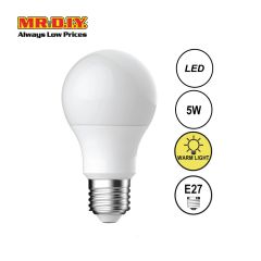 (MR.DIY) LED A60 Bulb Warm White E27 (5W)