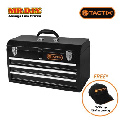 TACTIX Steel Portable Tool Chest 3 Drawer (52cm)