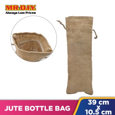 Burlap Bottle Bag With Drawstring (39x10.5x8cm)