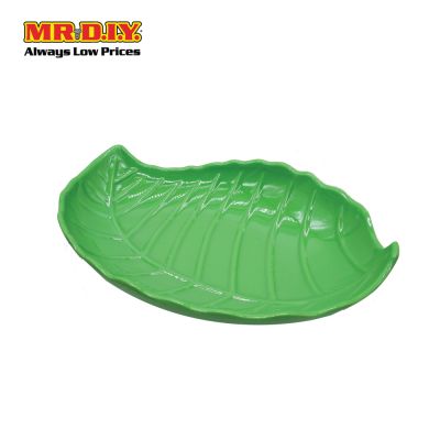 (MR.DIY) 12 inch Plastic Green Banana Leaf Plate