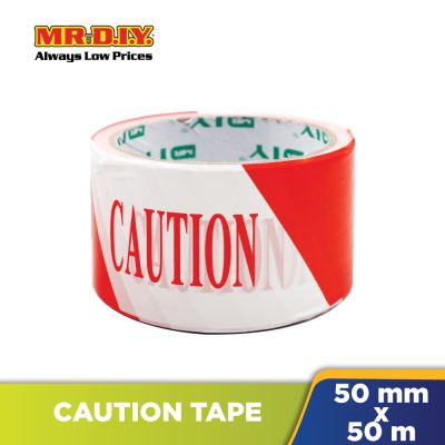 Caution Red White Tape (50mm x 50m)