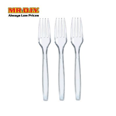 (MR.DIY) Transparent Plastic Fork (18pcs)