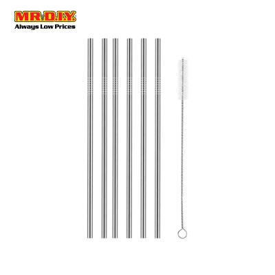 (MR.DIY) Stainless Steel Straw Set (7pcs)