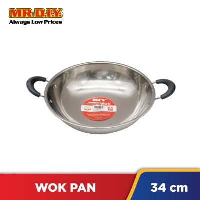 (MR.DIY) Stainless Steel Wok (34cm)