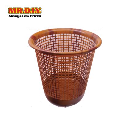 Plastic Dustbin Waste Basket Brown