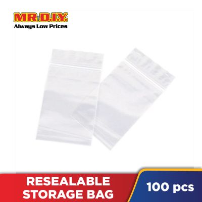 (MR.DIY) Resealable Storage Bag (100 pieces)(6x8.5cm)