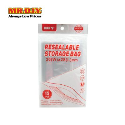 (MR.DIY) Resealable Storage Bag (15 pieces)(20x28cm)