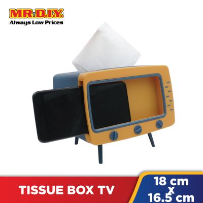 Tissue Box with Mobile Phone Holder (18x14.5x16.5cm)