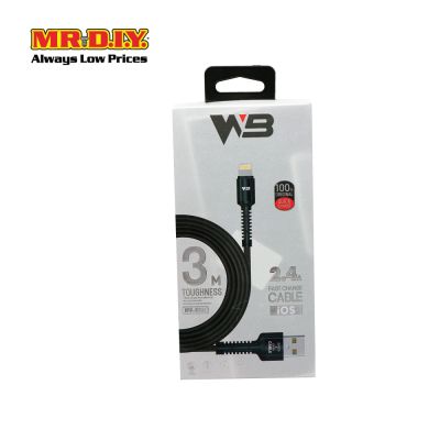 WB 2.4A Fast Charge Cable IOS (3m)
