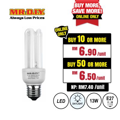 (MR.DIY) 3U Shape Bulb Daylight E27 (13W)