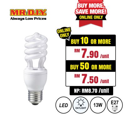 (MR.DIY) Spiral LED Bulb Daylight E27 (13W)