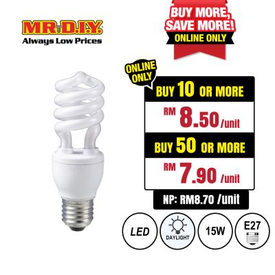 (MR.DIY) Spiral LED Bulb Daylight E27 (15W)