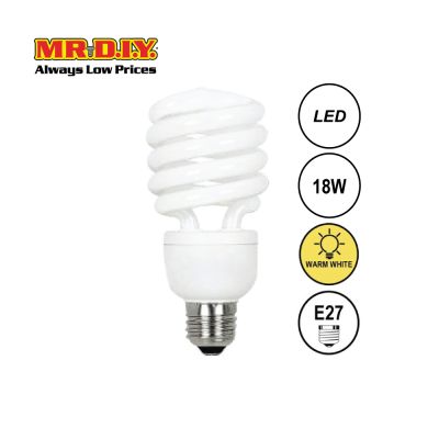 (MR.DIY) Spiral LED Bulb Warm White E27 (18W)