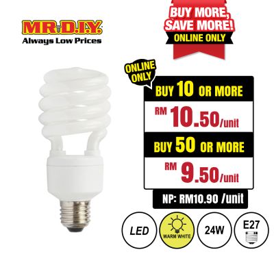 (MR.DIY) Spiral Shape LED Bulb Warm White 24W