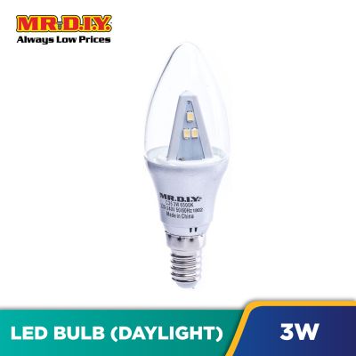 (MR.DIY) Candle Shape LED Bulb Daylight 3W C35