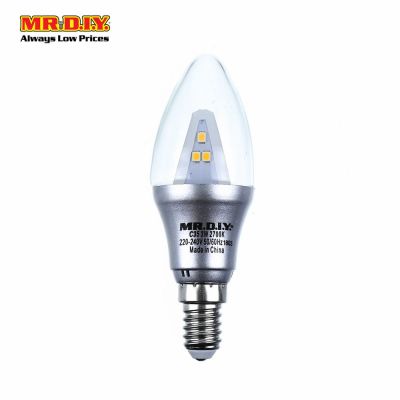 (MR.DIY) Candle Shape LED Bulb Warm White 3W C35