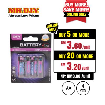 (MR.DIY) Alkaline AA Battery (4pcs)