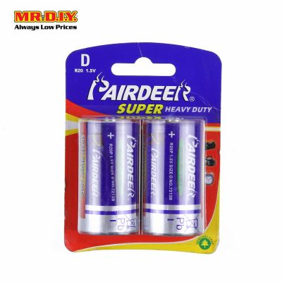 PAIRDEER Super Heavy Duty Carbon Battery D (2pcs)
