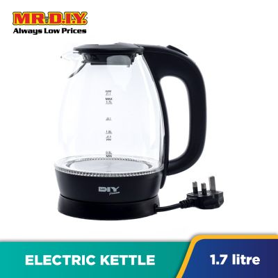 (MR.DIY) Premium Glass Electric Kettle (1.7L)