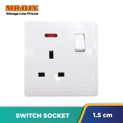 (MR.DIY) Premium 1-Gang SP Switched Socket Outlet (8.5cm)