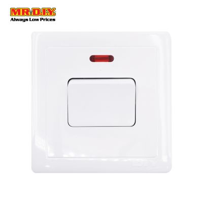 (MR.DIY) Premium 20A 1 Gang 1 Way SP Switch Water Heater (9cm x 9cm)