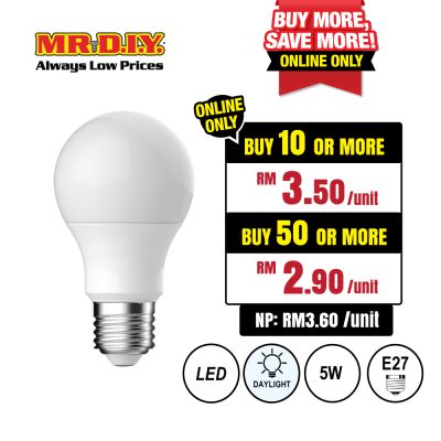 (MR.DIY) LED A60 Bulb Daylight E27 (5W)