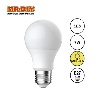 (MR.DIY) LED A60 Bulb Warm White E27 (7W)