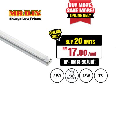 (MR.DIY) LED T8 Tube Daylight (18W) (120cm)
