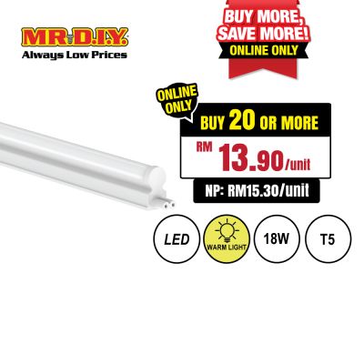 (MR.DIY) LED T5 Tube Warm White (18W) (120cm)