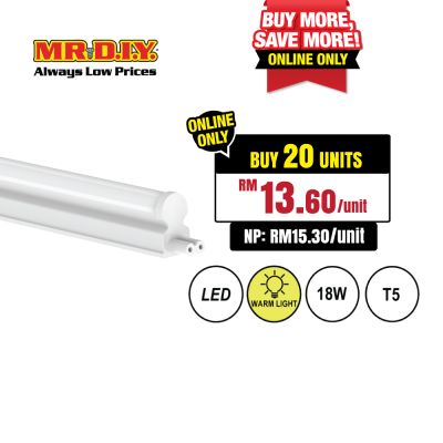 (MR.DIY) LED T5 Tube Warm White (18W) (120cm)
