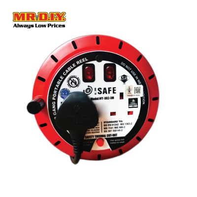 Cable Extension Reel 2 Gang  1.25mm (3m)