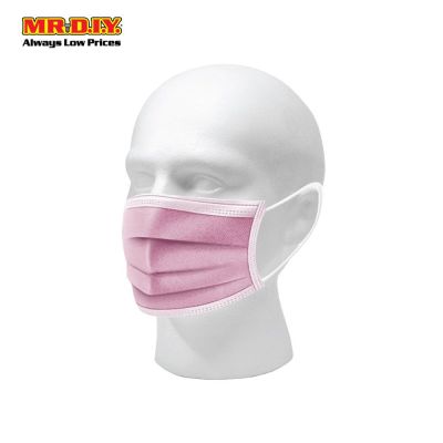 (MR.DIY) Disposable 3-Layer Filter Color  Face Mask (50pcs) -Pink
