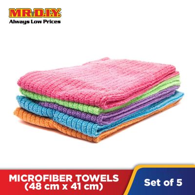 (MR.DIY) Microfiber Multi-Colour Square Towels (5pcs)