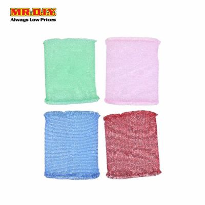 (MR.DIY) Multi-Colour Scrubber Pad  Sponge (4pcs)