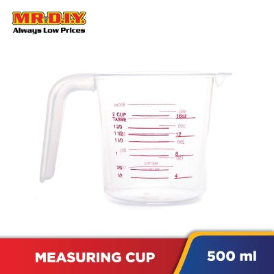 (MR.DIY) Clear Plastic Measuring Cup (500ml)