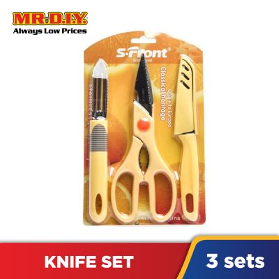 (MR.DIY) S-FRONT Peeler, Knife and Scissors Set