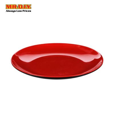 (MR.DIY) Black Red Melamine Dinner Plate 10&quot;