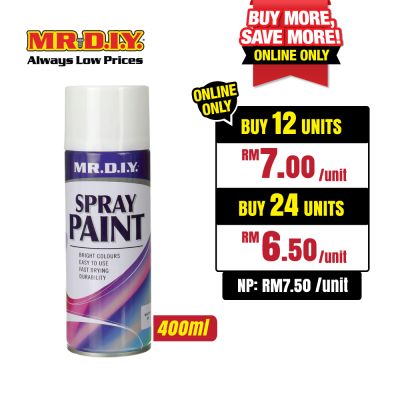 (MR.DIY) Spray Paint White No.2 (400ml)
