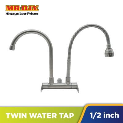 (MR.DIY) Stainless Steel Two Faucet Water Tap