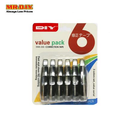 (MR.DIY) Value Pack Correction Tape (6pcs)