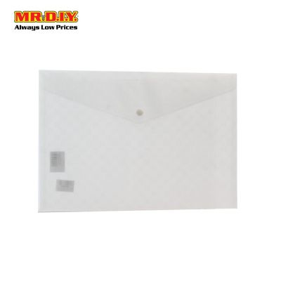 (MR.DIY) Checkered Snap Button Document Folder White (1pc)