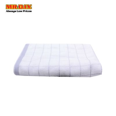 (MR.DIY) Grid Pattern Body Bath Cotton Towel (70 X 140cm)