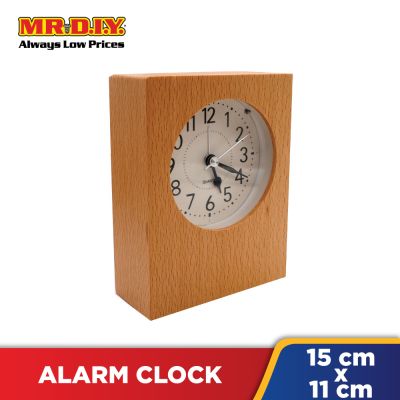 Portable Classic Wooden Square Design Alarm Clock 