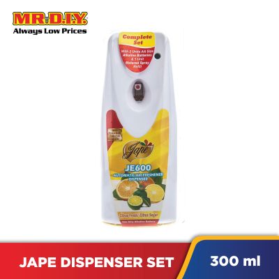 JAPE Automatic Air Freshener Dispenser Set with Air Freshener Citrus Fresh Spray Refill (300ml)