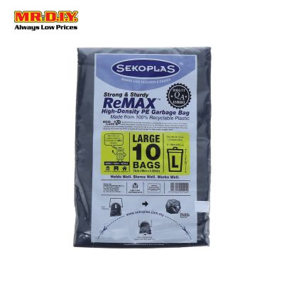 [BEST SELLER] SEKOPLAS ReMAX HDPE Garbage Bag L Size (10pcs)